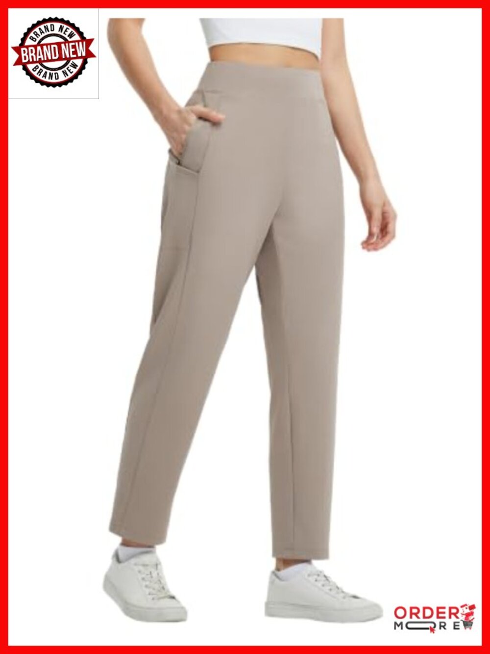 Women's Travel Pants with 6 Pockets Lightweight Stretch Ankle Dressy Casual